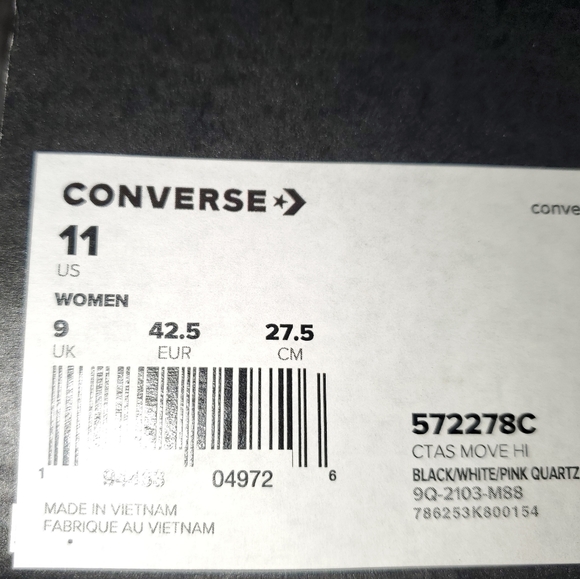 Converse CTAS MOVE HI WOMEN SZ /572278c - Picture 7 of 8